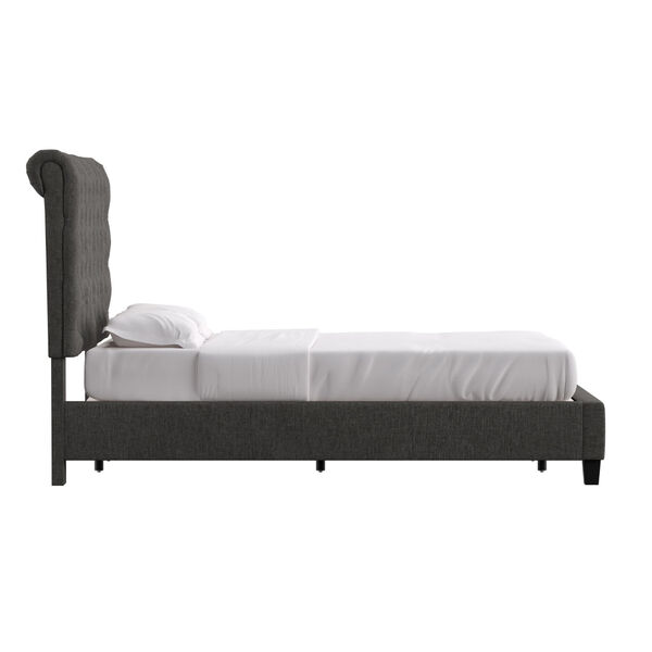 Charolette Brown Adjustable Tufted Roll Top Queen Bed, image 3